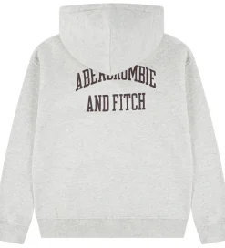 Hættetrøje - Lysegråmeleret m. Print|Abercrombie & Fitch