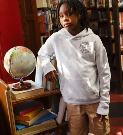 Hættetrøje - Lysegråmeleret m. Print|Abercrombie & Fitch