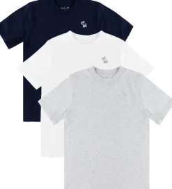 T-shirts - 3-pak - Navy Blazer/Hvid/Gråmeler|Abercrombie & Fitch Online