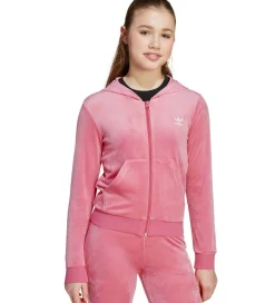 Cardigan - Velour - Pink Fusion/Hvid|adidas Originals Best