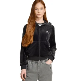 Hættetrøje - VELOUR Z HOODIE - Sort/Hvid|adidas Originals New