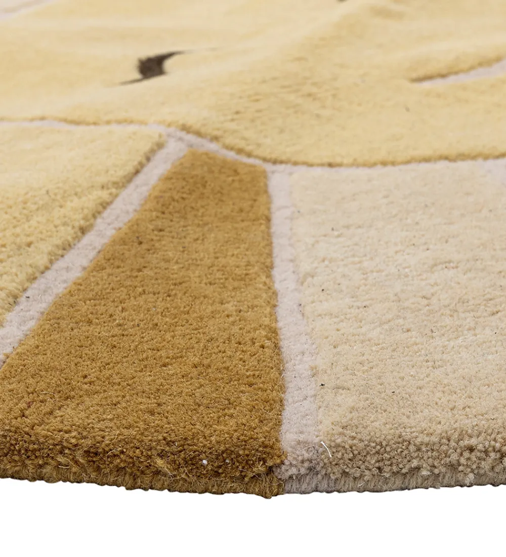 Gulvtæppe - 110 cm - Sun - Uld - Gul|Bloomingville Clearance