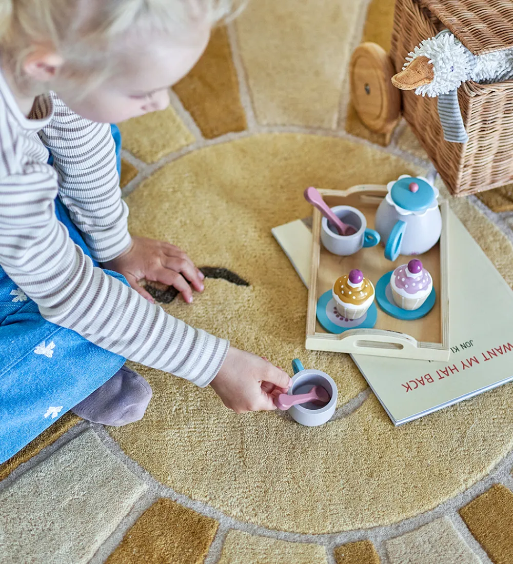 Gulvtæppe - 110 cm - Sun - Uld - Gul|Bloomingville Clearance