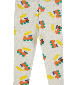Leggings - Choo Choo All Over - Light Grey Heather|Bobo Choses Online