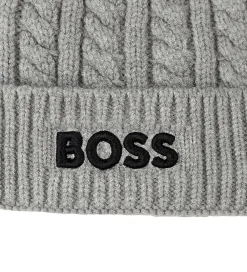 Hue - Strik - Gråmeleret m. Kvast|BOSS Discount