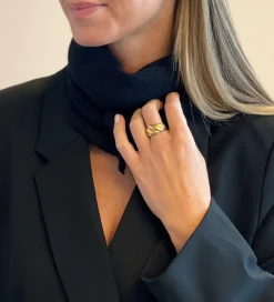 Tørklæde - Strik - Rita - 117x32 cm - Sort|By Stær Online