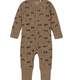 CaLaVi Heldragt - Uld - Cocoa Creme m. Traktorer|CeLaVi Discount