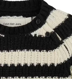 Bluse - Strik - Stripe - Black/Whitecap|Calvin Klein Discount