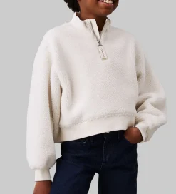 Fleecetrøje - Sherpa Fleece Zip Up - Ivory|Calvin Klein Discount