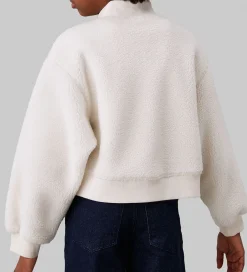 Fleecetrøje - Sherpa Fleece Zip Up - Ivory|Calvin Klein Discount