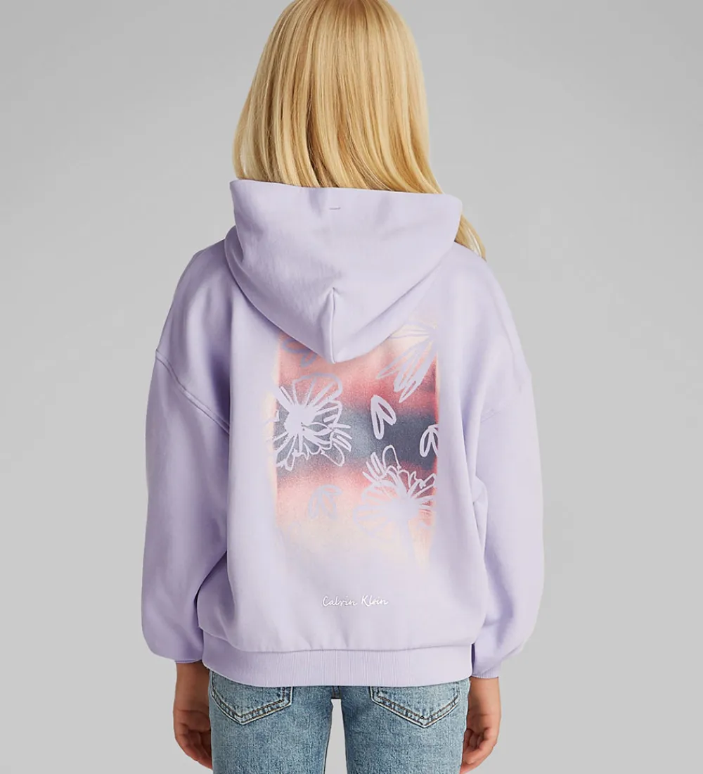 Hættetrøje - Flower Back - Purple Heather|Calvin Klein Outlet