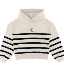 Hættetrøje - Logo Boxy Fit Stripes - White Cap Gray|Calvin Klein Best