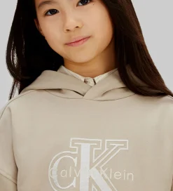 Hættetrøje - Velvet Monologo - Ancient Marble Grey|Calvin Klein Clearance