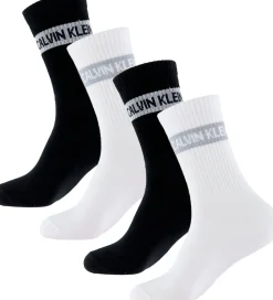 Strømper - 4-pak - Hvid/Sort|Calvin Klein Clearance