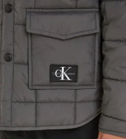 Termojakke - Quilted Badge - Mørkegrå|Calvin Klein New