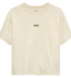 T-shirt - Folded Logo Label - White Gray|Calvin Klein Hot