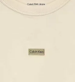 T-shirt - Folded Logo Label - White Gray|Calvin Klein Hot