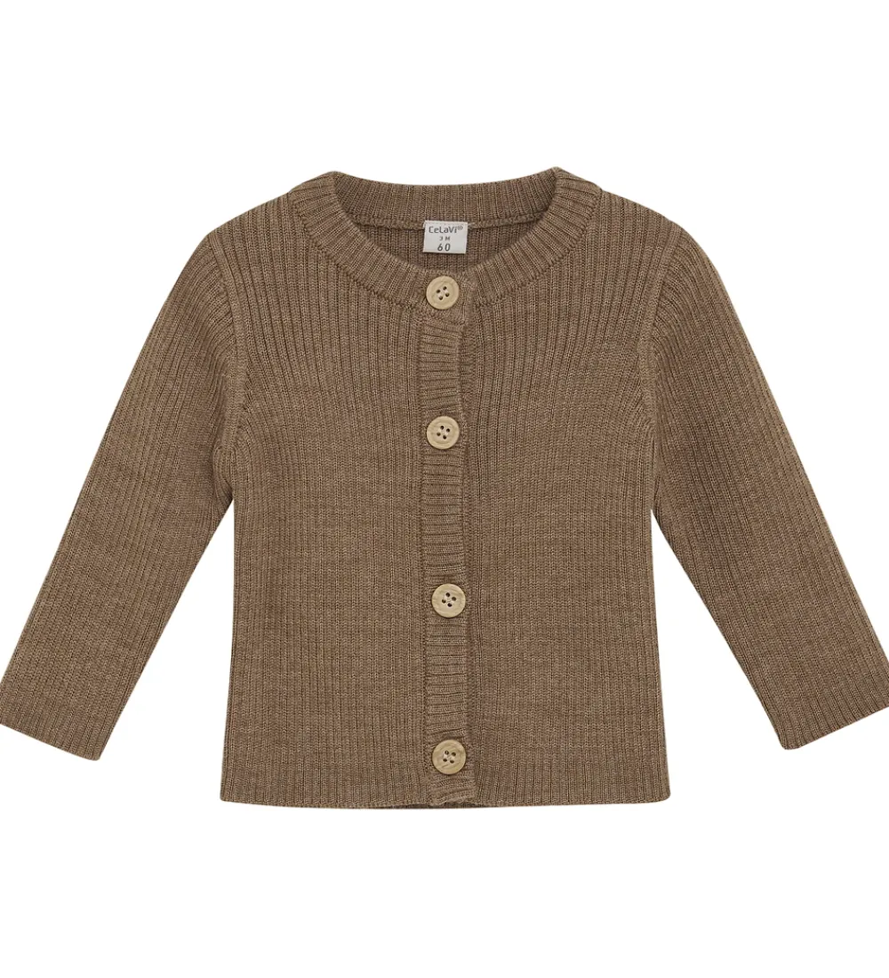 Cardigan - Uld - Cocoa Creme|CeLaVi Discount