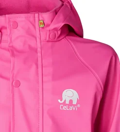 Regnjakke - PU - Real pink|CeLaVi