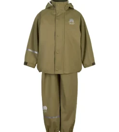 Regntøj m. Seler - PU - Khaki|CeLaVi New