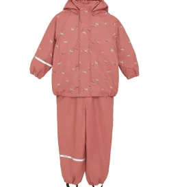 Regntøj m. Seler/Fleece - Recycle PU - Brick Dust m. Prin|CeLaVi New