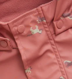 Regntøj m. Seler/Fleece - Recycle PU - Brick Dust m. Prin|CeLaVi New