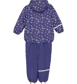 Regntøj m. Seler/Fleece - Recycle PU - Skipper Blue m. Pr|CeLaVi Clearance