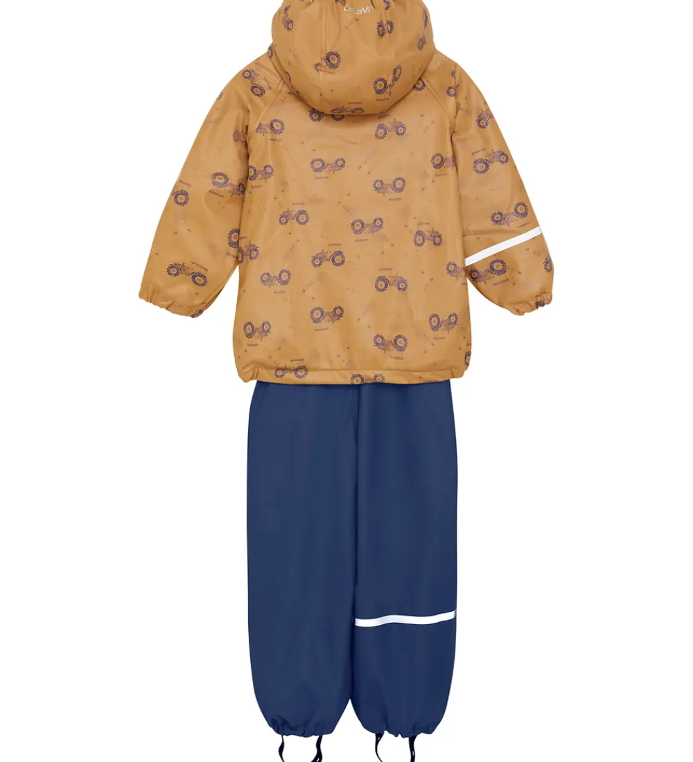 Regntøj m. Seler/Fleece - Recycle PU - Apple Cinnamon m.|CeLaVi Discount