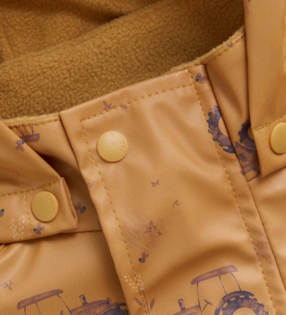 Regntøj m. Seler/Fleece - Recycle PU - Apple Cinnamon m.|CeLaVi Discount