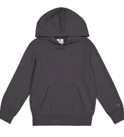 Hættetrøje - Mørkegrå m. Logo|Champion Discount