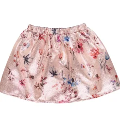Nederdel - Rosa Glitter m. Blomster|Christina Rohde Online
