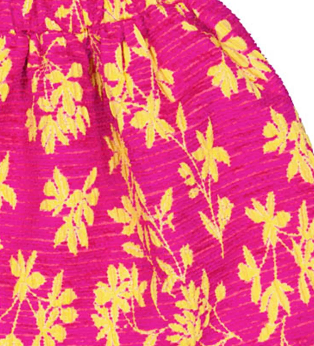 Nederdel - Pink m. Gule Blade|Christina Rohde Outlet