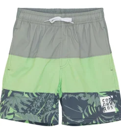 Badeshorts - Colorblock - Green Ash m. Print|Color Kids New