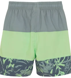 Badeshorts - Colorblock - Green Ash m. Print|Color Kids New