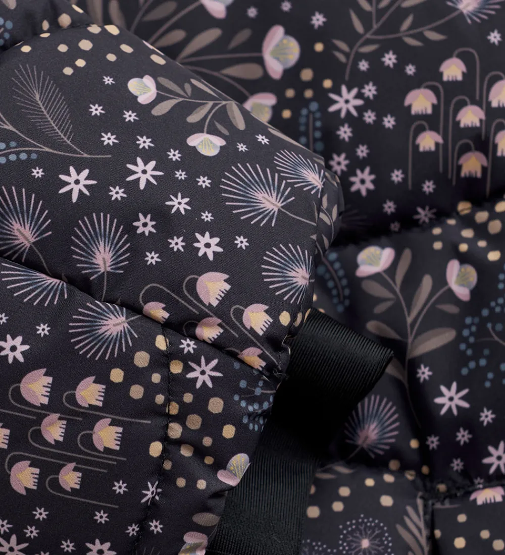 Dynejakke - Quilt - Phantom m. Blomster|Color Kids Sale