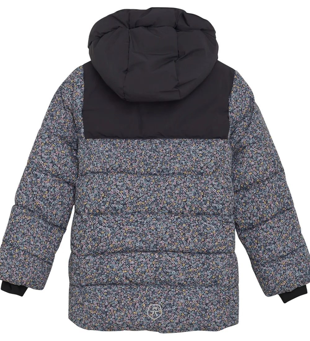 Dynejakke - Quilt - Phantom m. Blomster|Color Kids Online