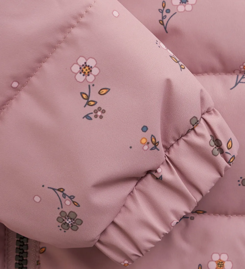 Dynejakke - Woodrose m. Blomster|Color Kids Clearance