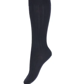 Knæstrømper - Rib - Uld - Dark Blue|Condor New