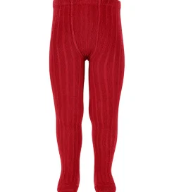 Strømpebukser - Rib - Red Velvet|Condor Outlet