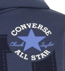 Hættetrøje - Navy m. Print|Converse Discount
