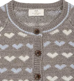 Cardigan - Strik - Naturalmel/Dusty Blue Comb|Copenhagen Colors Clearance