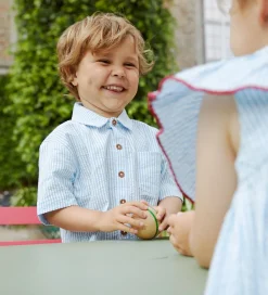 Skjorte - Sky Blue W. Cream Stripe|Copenhagen Colors Online