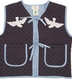 Vest - Quiltet - Brun/Blå Tern|Copenhagen Colors New