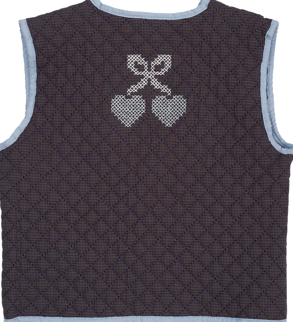 Vest - Quiltet - Brun/Blå Tern|Copenhagen Colors New