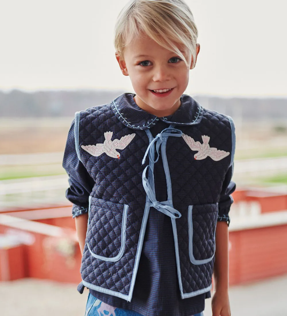 Vest - Quiltet - Brun/Blå Tern|Copenhagen Colors New