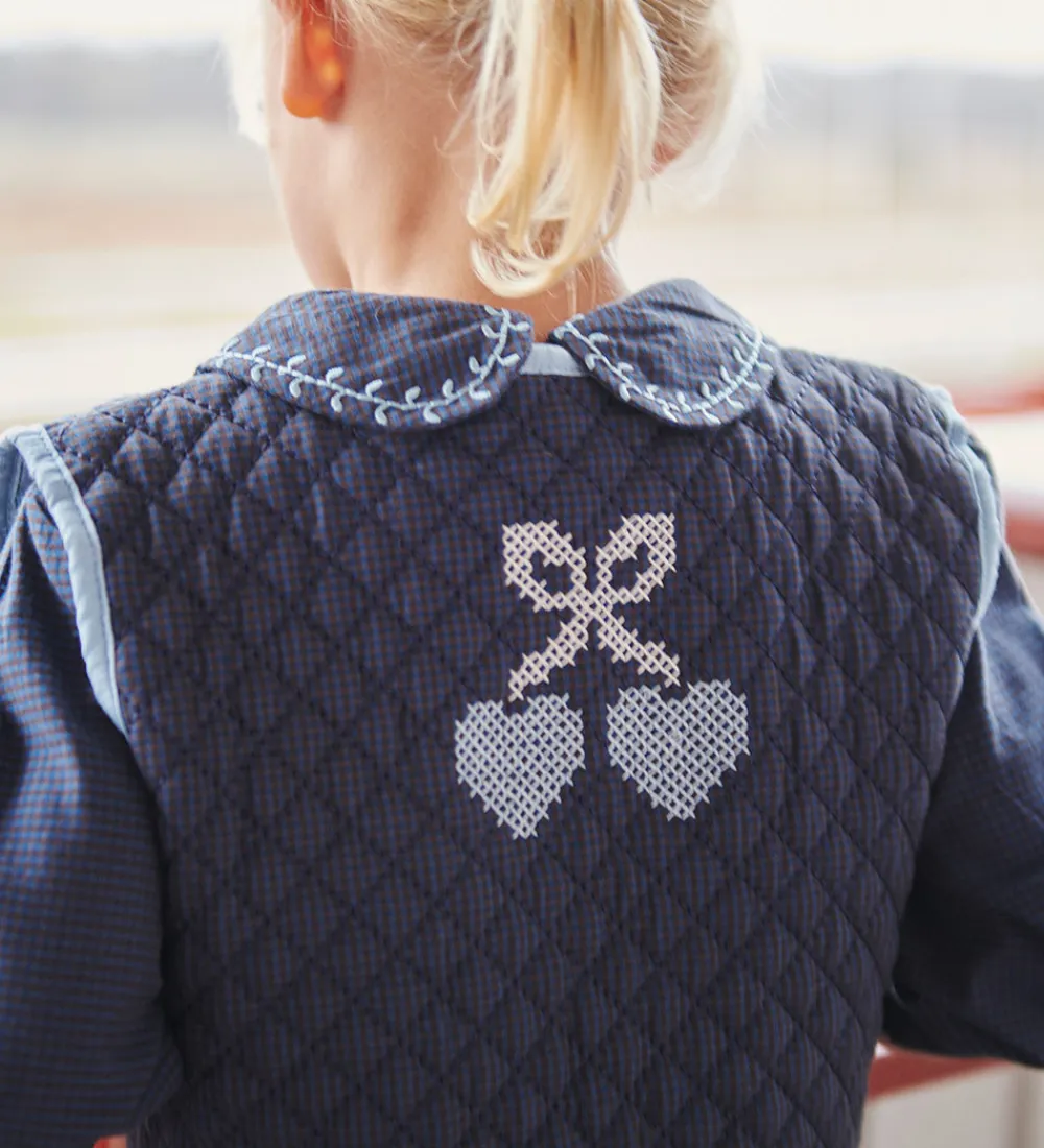 Vest - Quiltet - Brun/Blå Tern|Copenhagen Colors New