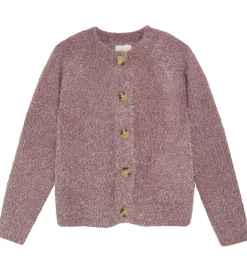 Cardigan - Strik - Glitter - Crushed Berry|Creamie
