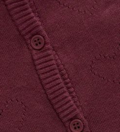 Cardigan - Viskose/Nylon - Pointelle - Vineyard Wine|Creamie Online