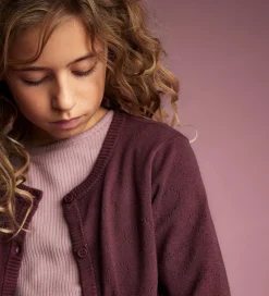 Cardigan - Viskose/Nylon - Pointelle - Vineyard Wine|Creamie Online