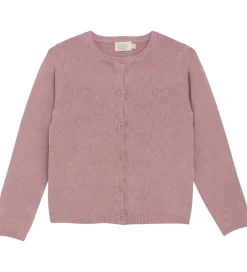 Cardigan - Viskose/Nylon - Pointelle - Woodrose|Creamie Clearance